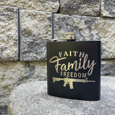 Faith Family Freedom Flask